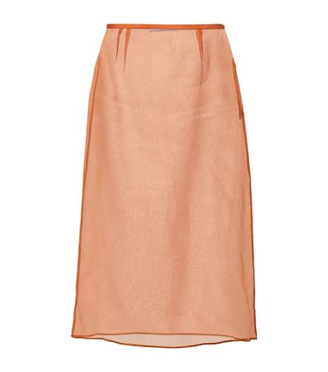 Prada Silk Organza Midi Skirt